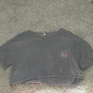 juniors medium grey Victoria’s secret crop top with pocket